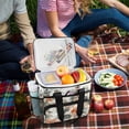 thumbnail image 5 of FORMRS Insulated Cooler Bag 24 Cans Capacity Soft Leakproof Lunch Box with Side Pockets, Mountain Pattern, 5 of 7