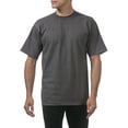 thumbnail image 4 of Pro Club Men's 6.5 oz Heavyweight Cotton Short Sleeve T-Shirt, Charcoal, 3X-Tall, 4 of 6