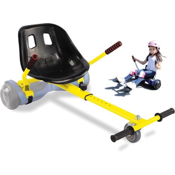 KKA Hoverboard Kart, Hover Cart, Buggy Attachment for 6.5"/8"/10" Hoverboards, Hoverboard Accessory to Transform Hover boards into Go Karts (Yellow)