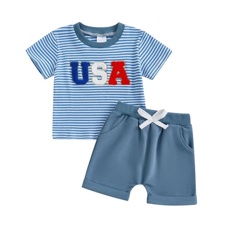 MEZZALL Boys O-Neck Short Sleeve Tee And Shorts Outfit Sets Casual Pocket T Shirt With Towel Embroidery Design Comfortable Toddler Child Fashion Style Kids Trendy Summer Clothing Sets