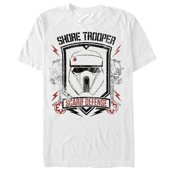 Men's Star Wars Rogue One Shoretrooper Scarif Defense Graphic Tee White X Large