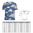 thumbnail image 2 of Lighthouse Coastal Scene Womens Tops Women's Fashion Casual Short Sleeve Flower Print Round Neck Pullover Top Blouse, 2 of 7