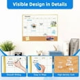thumbnail image 5 of Dry Erase Calendar Whiteboard Cork Board Combo 24"x18" Magnetic White Board Calendar Dry Erase for Wall, Monthly Calendar Whiteboard Combination Board for Office Home, Gold Frame, 5 of 9