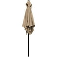 thumbnail image 3 of Abble 6.5FT Square Outdoor Patio Umbrella with Push Button Tilt and Crank Handle, Market Umbrella with 4 Sturdy Umbrella Ribs for Garden Deck Backyard Pool, Tan, 3 of 5