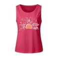 thumbnail image 4 of Wang6 Womens Plus Size Loose Fit Tank Tops Causal Sleeveless Solid Tops Summer Crew Neck Basic Tshirts Hot Pink XXL, 4 of 4