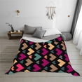 thumbnail image 2 of YFYANG Lightweight Warm Flannel Blanket, Abstract Polygon Pattern Throw Blanket for Bed, Sofa, Travel, Camping, 80"x60", 2 of 7