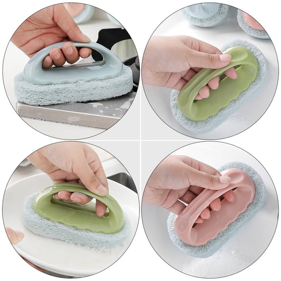 SASABAXI 6Pcs Handle Cleaning Brushes with Sponge Head for Kitchen and Bathroom 5.5x3.1x2.4in