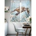 thumbnail image 4 of Ocean Turtle Sheer Curtains for Living Room Bedroom, Light-filtering Sheer Curtain, Retro Marine Life Starfish Coral Rod Pocket Voile Window Treatment Drapes, 52’’Wx72’’L, 2 Panels Set, 4 of 7