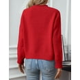thumbnail image 3 of Ugly Christmas Sweater for Women Funny Holiday Xmas Tree Crew Neck Long Sleeve Cable Knit Pullover Sweater Alsol Lamesa, 3 of 6