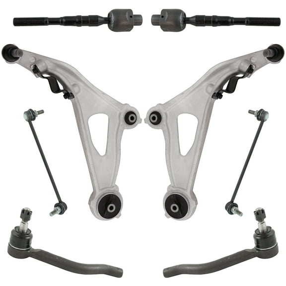 TRQ 8 Piece Steering Suspension Kit Control Arms Tie Rod Ends Sway Bar Links PSA64908