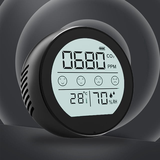 Medidor de CO2 portátil, monitor de temperatura y humedad, detector de CO2, monitor de dióxido de carbono, sensor NDIR para del almacén Negro Yotijar Detector de temperatura