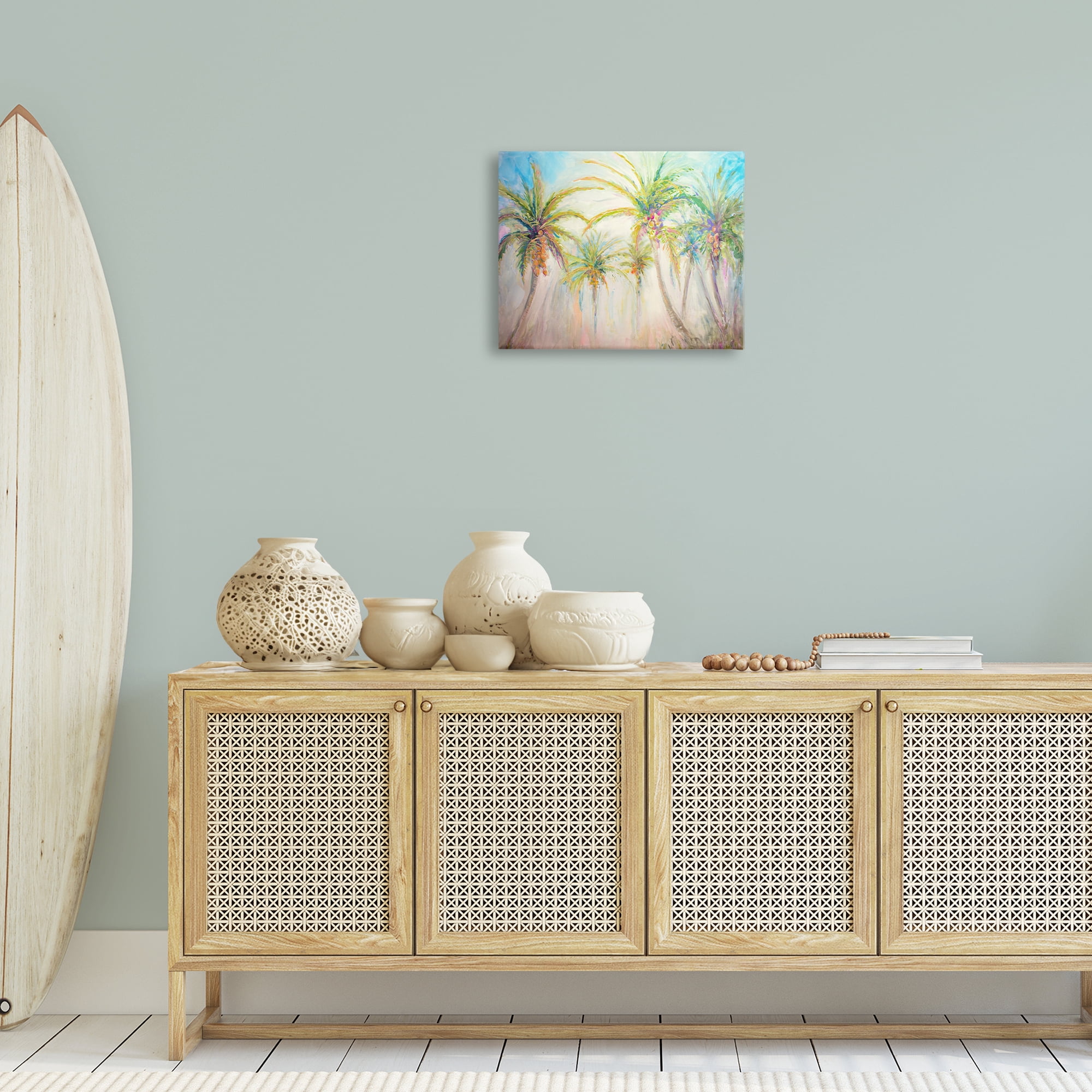 Stupell Industries Swaying Palms Abstract Botanical & Floral Painting Gallery Wrapped Canvas Art Print Wall Art, 20 x 16