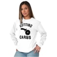 thumbnail image 3 of Cutting Carbs Pizza Cutter Foodie Plus Size Long Sleeve Graphic Tee Shirt Brisco Brands 3X, 3 of 5