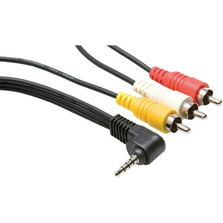 UPC: 0728736002944 | Hosa C3M-105 1.5m L-shaped 4-pole mini plug to RCA male x3 audio/video cable
