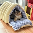 thumbnail image 4 of Cozy Monster Cat Bed, Niopets Cave Style Pet Bed Non-Slip Removable Washable, Fleece Soft Cat Sleeping Bag Tent with Removable Cushion Indoor (Green B, Medium), 4 of 7