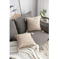 thumbnail image 4 of ZECATL Beige Throw Pillow Covers: 2 Pack 18x18 Inch Boho Striped Cotton Linen Rectangular Decorative Pillow Cases with Tassels for Farmhouse Couch Sofa Chair, 4 of 8