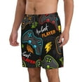 thumbnail image 2 of Kll Play Game3 Men'S Casual Summer Beach Shorts Hawaiian Shorts With Pockets-Small, 2 of 9