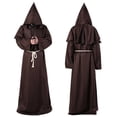 thumbnail image 2 of Disfraz de monje medieval, disfraz de sacerdote mago, disfraz de Halloween, disfraz de cosplay de túnica de muerte, 2 of 5