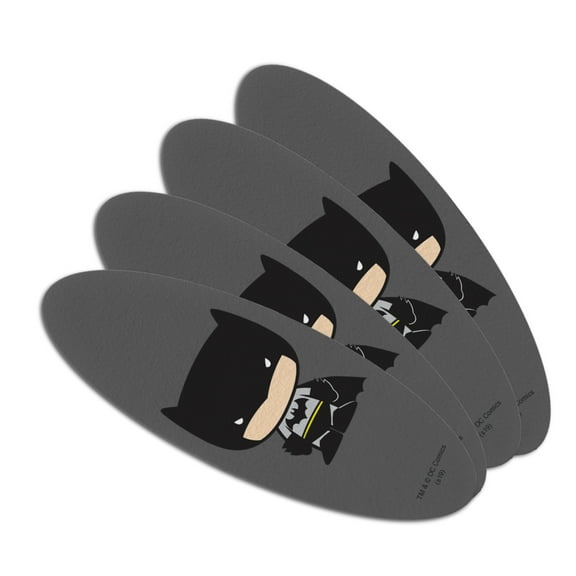 Batman Cute Chibi Character Double-Sided Oval Nail File Emery Board Set 4 Pack
