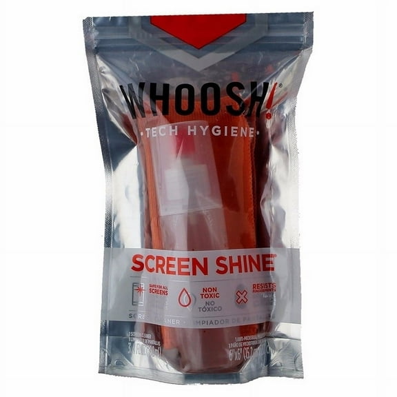 WHOOSH Tech Hygiene 3.4oz Screen Cleaner with Microfiber Cloth - Orange