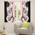 thumbnail image 4 of Pink Curtains for Bedroom Living Room Abstract 30%-50% Blackout Darkening Drapes Strip Lines Window Treatments, 2 Panels 42 x 84 Inch Geometric Modern Room Decor, 4 of 7