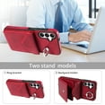 thumbnail image 6 of TECH CIRCLE Wallet Case with Card Holder For Galaxy A72,Rotation Ring Stand PU Leather Shockproof Protective Slim Cover with Shoulder Strap for Women Men for Samsung Galaxy A72 4G/5G 6.7" 2021,Red, 6 of 7