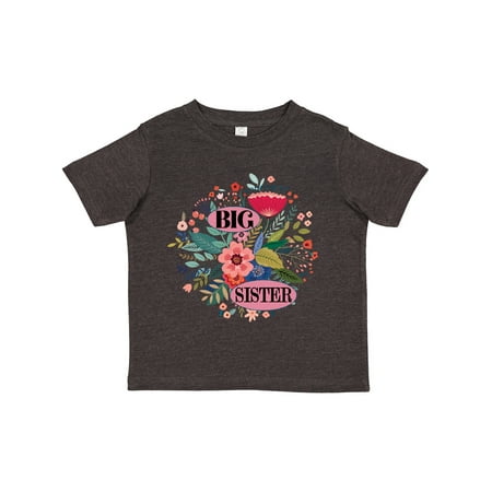 

Inktastic Big Sister Announcement Floral Bouquet Girls Toddler T-Shirt