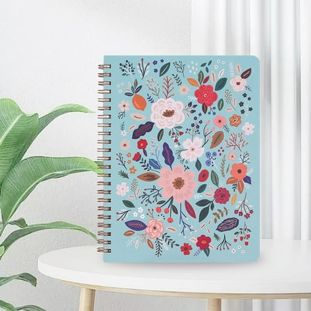 Clearance Under $5!Yyuenw Spiral Notebook College Ruled for Women & Men, 6x8 A5, 160 Pages, Lined Hardcover Journal for School, Office & Note Taking, Thick Paper Flora Notebook for Writing
