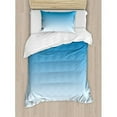 thumbnail image 3 of Ombre Duvet Cover Set Queen Size, Sky Landscape Skyscaper Tall Building View Inspired Blue Lovers Modern Design Print, Decorative 3 Piece Bedding Set with 2 Pillow Shams, Blue White, by Ambesonne, 3 of 3