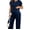 Navy Blue, variant on DOKOTOO Women's Maternity Sets 2 Piece Sets Ribbed Knit Short Sleeve Outfit Maternity Lounge Wear Soft Pregnant Pajamas Plus Size Sweatsuits Sets