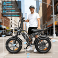 thumbnail image 5 of Fat Tire Electric Bike for Adults, 20" Dirt E Bike for Off Road, Commuting | Mountain Ebike with 1500W Peak Motor, 48V 15Ah Removable Battery, 60 Miles PAS Range, All Terrains Electric Bicycles, 5 of 8
