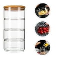 thumbnail image 4 of SHISUYAN 4Pcs Stackable Glass Jars with Lid Storage Bowl Fruit Salad Bowls for Family, 4 of 9