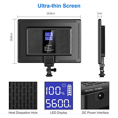 Neewer Ultra Thin 192 LED Video Light Panel with LCD Display
