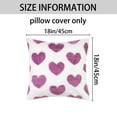 thumbnail image 5 of Unique Bargains Cute Cartoon Heart Pattern Soft Throw Decorative Pillow Covers 2 Packs Pink 18" x 18", 5 of 6