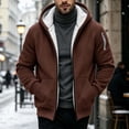 thumbnail image 6 of Enjoytime Fall Winter Hoodies for Men Long Sleeve Zip Up Jacket Fleece Lined Warm Soft Oversized Sweatshirt with Pocket, 6 of 8