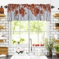 thumbnail image 3 of Brown Red Maple Leaf Valances for Windows Fall Gray Tree Shadow Branch Nature Rod Pocket Curtain Valance Window Treatment Short Curtains for Kitchen Living Room, 60"x14", 3 of 5