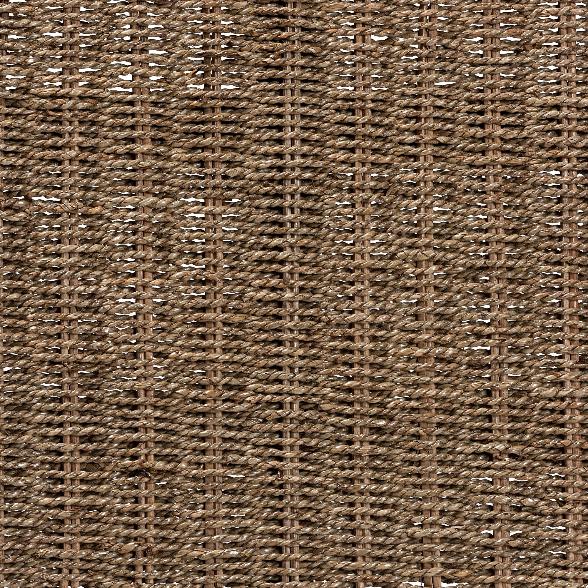bali & pari Hermes Seagrass and Mahogany wood Transitional Bench, Walnut Brown