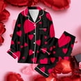 thumbnail image 4 of SJLDQY Valentines Women's Pajamas Set 2 Peice Pjs Set for Women Valentine's Day Love Heart Graphic Long Sleeve Pajama Tops Pants Soft Comfy Homewear Sleepwear Outfits, 4 of 6