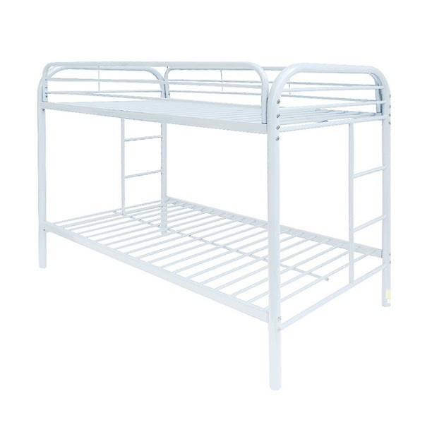 Acme Eclipse Twin Over Metal Bunk, White Metal Bunk Beds Twin Over Full