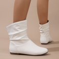thumbnail image 4 of NOKIO Flat B𝗈𝗈𝑡𝑠 for Women Comfortable S𝗅ip On B𝗈𝗈𝑡𝑠 Fall Winter Fashion Round Toe Booties Casual Pull On Shoes Lightweight Mid Calf Booties for Casual Daily Walking, 4 of 9