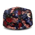 thumbnail image 3 of Chririnla 4th of July Flat Cap Featuring American Flag Floral, Soft Retro Polyester Forward Cap for Driving Outdoor, 3 of 4