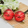 thumbnail image 4 of kiskick 6Pcs/Box 6cm Christmas Balls - Vibrant Round Shape with Stripe Design, Lightweight Reusable Decoration, Color Painted Xmas Theme Balls, Party Pendant Supplies, 4 of 8