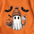 thumbnail image 6 of HAOTAGS Girls Halloween Printed Fleece Sweatshirt — Soft Brushed Cotton Blend, Relaxed Fit, Round Neck, Long Sleeve Orange Size 9, 6 of 6