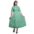 thumbnail image 1 of Bimba Robe Chemise Mi-Mollet à Manches Retroussables Imprimée Florale pour Femmes - Moyen, 1 of 5