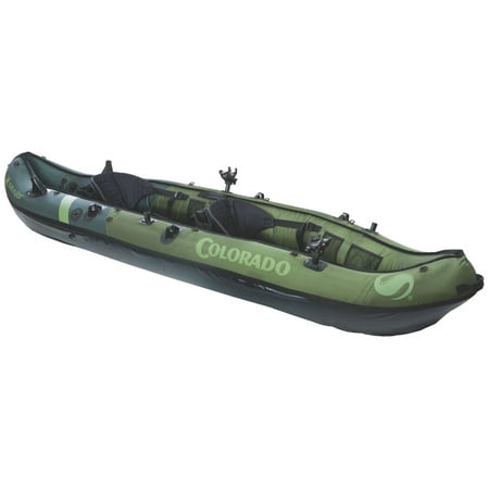 Sevylor Colorado 2 Person Inflatable Kayak with Adjustable Seats and Carry Handles for Lakes, Oceans, and White Water Rapids, Green