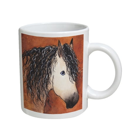 

KuzmarK Coffee Cup Mug 11 Ounce - Buttermilk Buckskin Quarter Horse Abstract Art by Denise Every