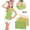 thumbnail image 2 of FamilyThread 4 Pack Girls Tank Tops Solid Sleeveless Undershirts Scoop Neck Undershirts Soft Tops For 1-13Y, 2 of 6
