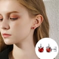 thumbnail image 5 of U7 Unicorn Stud Earrings for Women 925 Sterling Silver July Birthstone Crystal Ruby Earring Hypoallergenic Earrings Birthday Anniversary Jewelry Gift for Mom Daughter, 5 of 8
