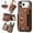 Brown, variant on Allytechgroup Wallet Cards Holder Case for iPhone 17 Pro Max with Ring Holder, Slim Premium PU Leather Retro Hand Wrist Stand Shockproof Compatible with Car Mount for Women Girls, Pink