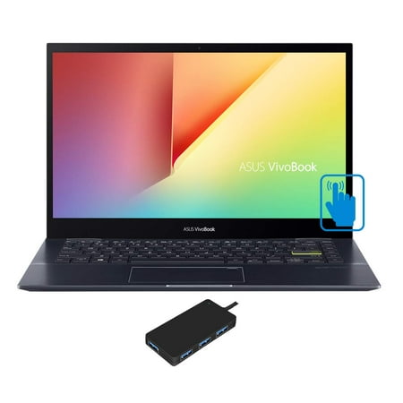 ASUS VivoBook Flip 14 Gaming and Entertainment Laptop-2-in-1 (AMD Ryzen 7 4700U 8-Core, 8GB RAM, 1TB PCIe SSD, 14.0" Touch Full HD (1920x1080), AMD Radeon Graphics, Win 10 Pro) with USB Hub